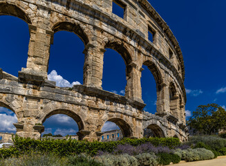 Amphitheater arena for gladiator fights in Pula