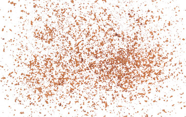 Pile chopped, milled chocolate isolated on white	