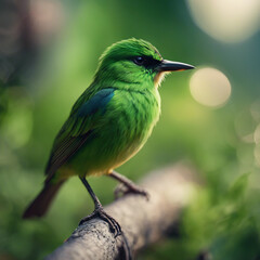 Fototapeta premium Green Bird Closeup