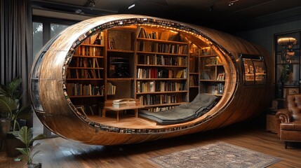 Fototapeta premium Bookshelf that can travel through time and space