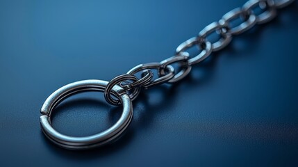 Obraz premium A close up of a metal chain with a ring on it
