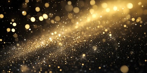 Obraz premium Gold lights on black background