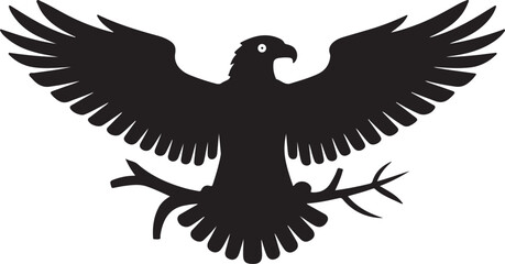 Obraz premium Flying Eagle Vector, eagle icon illustration isolated vector sign symbol, Eagle silhouette isolated on white. Vector illustration