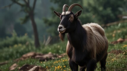 Fototapeta premium Majestic Goat Portrait