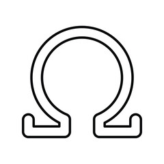 omega line icon with white background vector stock illustration