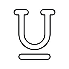 underline line icon with white background vector stock illustration