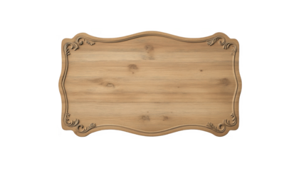 Rectangular Vintage Wooden Signboard, Decorative Wooden Plaque with Ornate Carved Edges, Blank Wooden Sign, Rustic Wall Decor, Customizable Wooden Display Board, Classic Wood Craft for Engraving and S