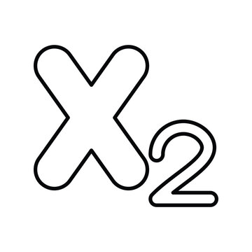 subscript line icon with white background vector stock illustration