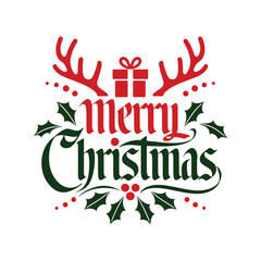 A Simple Merry Christmas Typhigraphy Design.