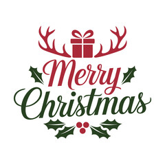 A Simple Merry Christmas Typhigraphy Design.