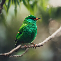 Obraz premium Green Bird Closeup