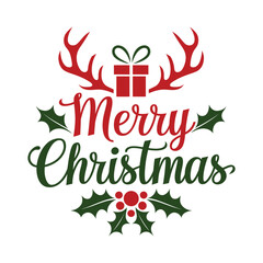 A Simple Merry Christmas Typhigraphy Design.