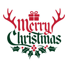 A Simple Merry Christmas Typhigraphy Design.