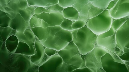 Abstract Green Texture with Organic Shapes and Bubbles