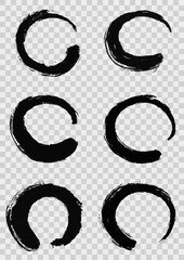 Hand drawn signs enso created by dry brush.