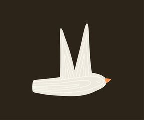 Fototapeta premium Bird in flat style. Hand drawn vector illustration.