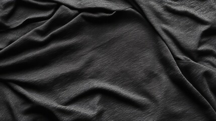 Fototapeta premium Draped dark gray fabric texture.