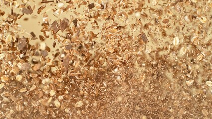Freeze Motion of Oatmeal Flying in the Air.
