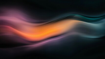 Fototapeta premium Abstract art with swirling, dark colors. Hues of teal, orange, and purple create a dreamy, moody atmosphere.