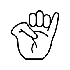 Obraz premium Sign language icon in black outline with modern design for communication concept