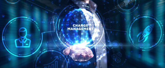 CHANGE MANAGEMENT, business concept. Business, Technology, Internet and network concept.