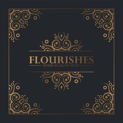 Luxury ornament greeting card vector template