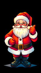 Fototapeta premium Retro Santa Poster: Holiday Magic in Vintage Art