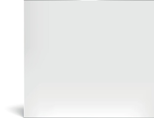 Realistic white blank closed box packaging mockup standing on white background is perfect for showcasing branding, logos, or product designs