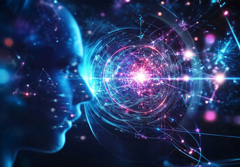 Digital transformation. supercomputer. quantum computer.
