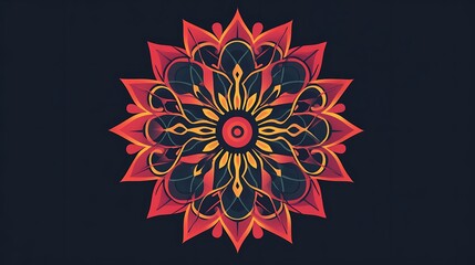 Colorful intricate mandala isolate on white or black background.