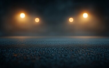 Dark, moody scene with warm light sources in the background illuminating a textured surface.