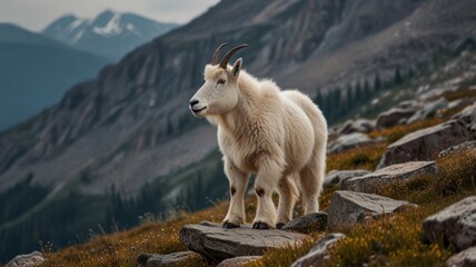 Fototapeta premium Mountain Goat Portrait