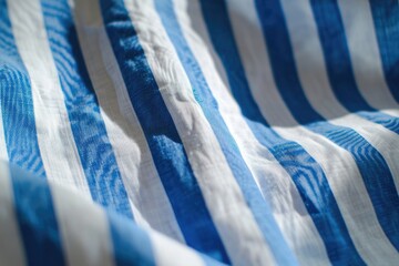 Classic Blue and White Striped Fabric Pattern Background for Timeless Design