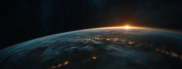 Sunrise over Earth, seen from space. A breathtaking view of our planet.