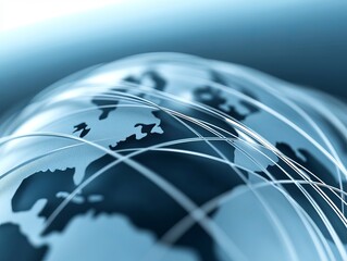 Global network connection abstract concept. Futuristic technology background in cool blue tones.