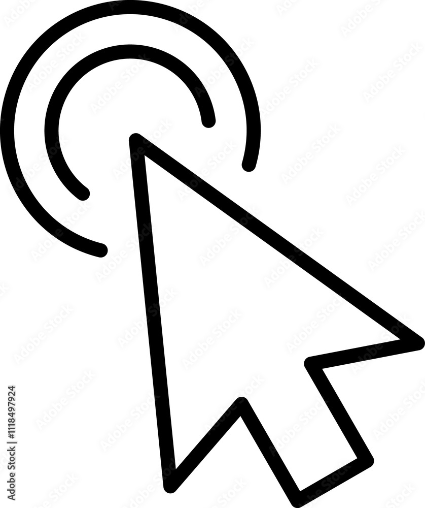 Poster mouse click cursor icon. hand mouse pointer pictogram on transparent background. finger web click po