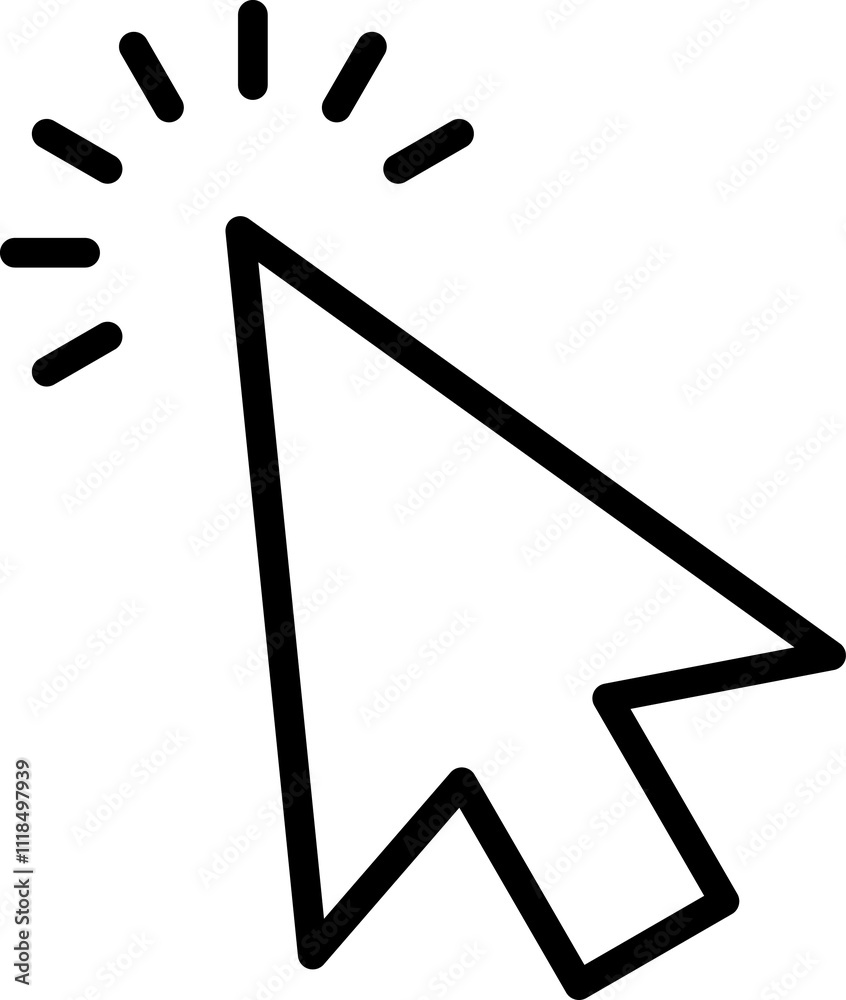Poster mouse click cursor icon. hand mouse pointer pictogram on transparent background. finger web click po