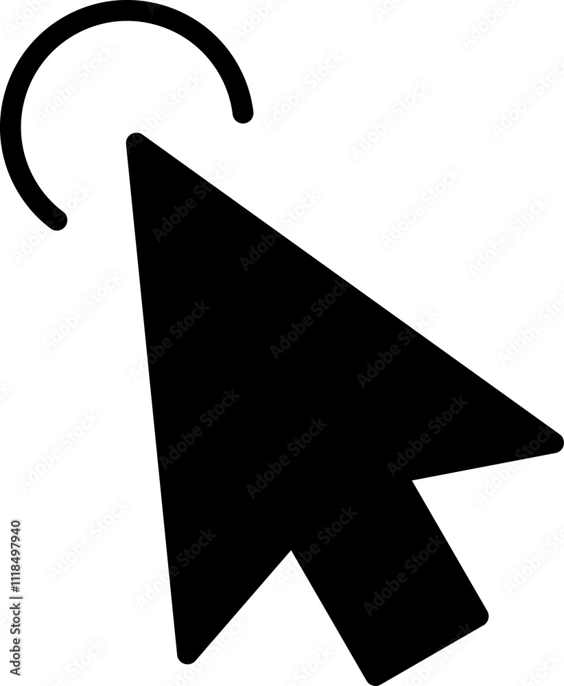 Poster mouse click cursor icon. hand mouse pointer pictogram on transparent background. finger web click po