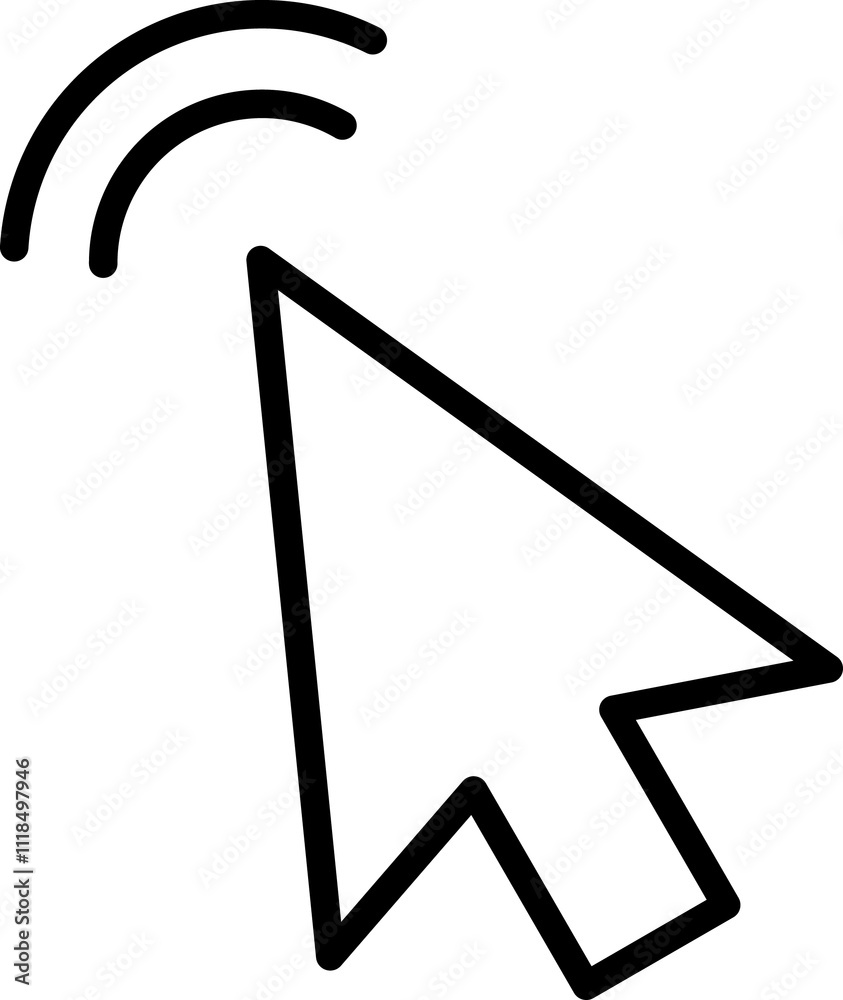 Poster mouse click cursor icon. hand mouse pointer pictogram on transparent background. finger web click po