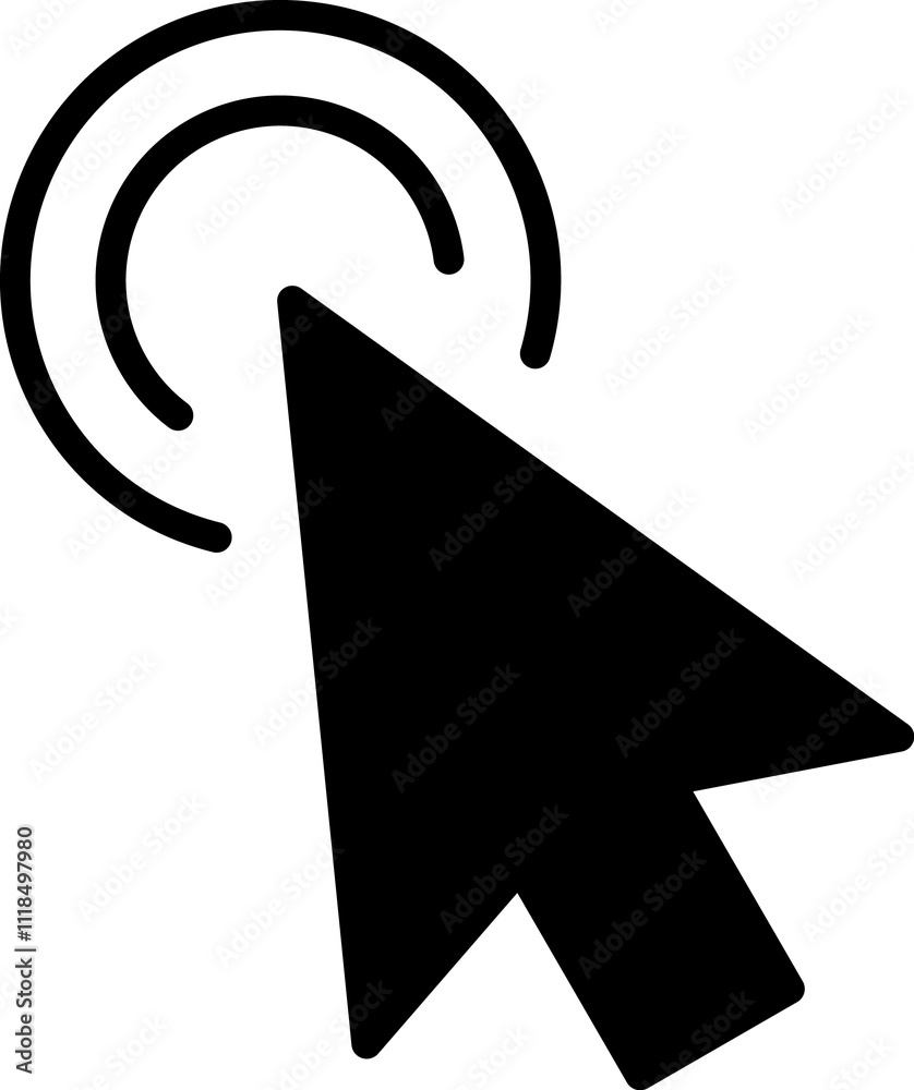 Poster mouse click cursor icon. hand mouse pointer pictogram on transparent background. finger web click po