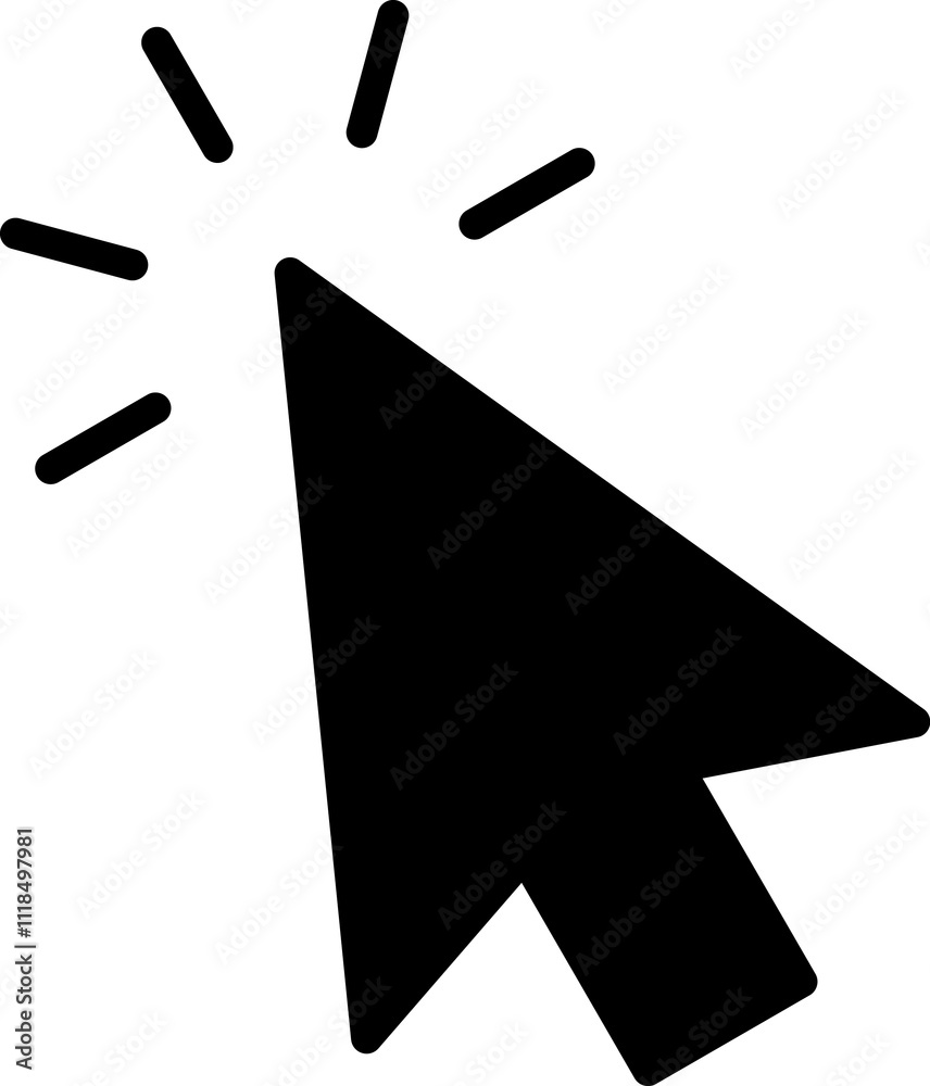 Poster mouse click cursor icon. hand mouse pointer pictogram on transparent background. finger web click po