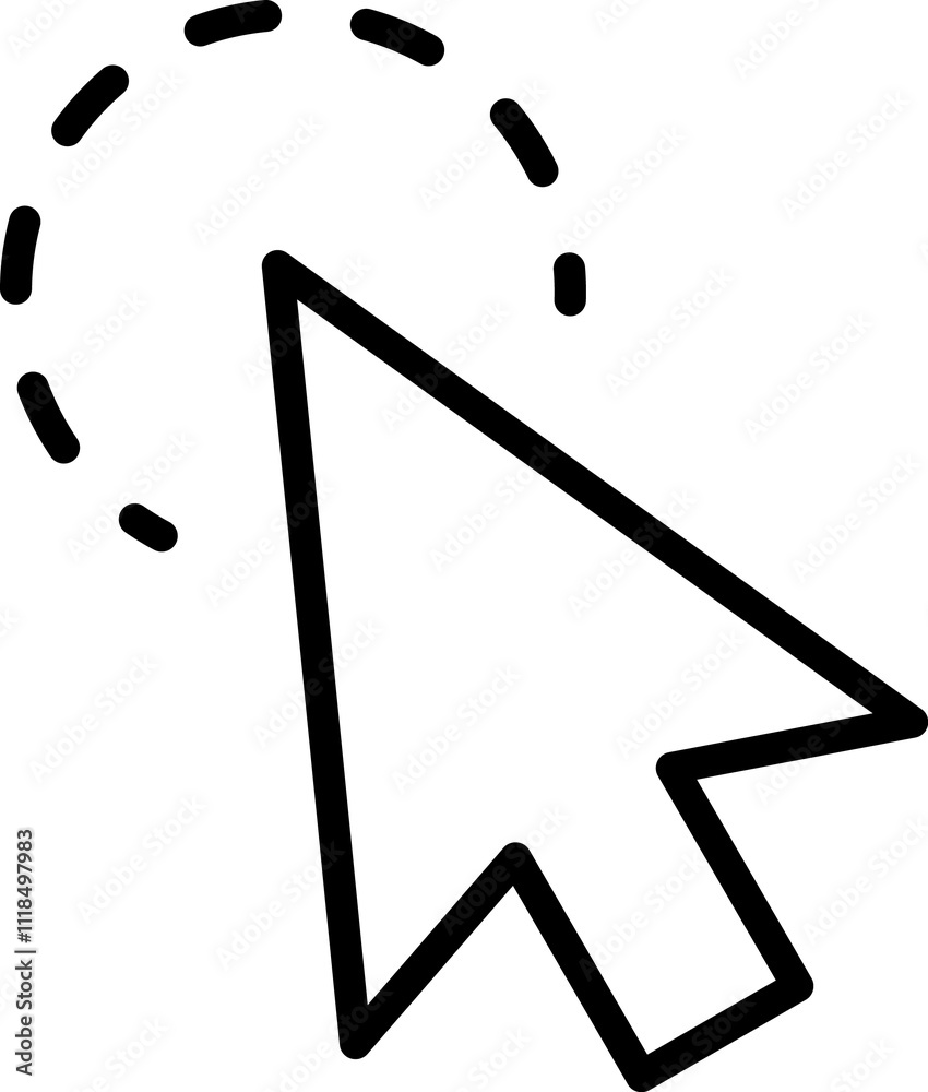 Poster mouse click cursor icon. hand mouse pointer pictogram on transparent background. finger web click po