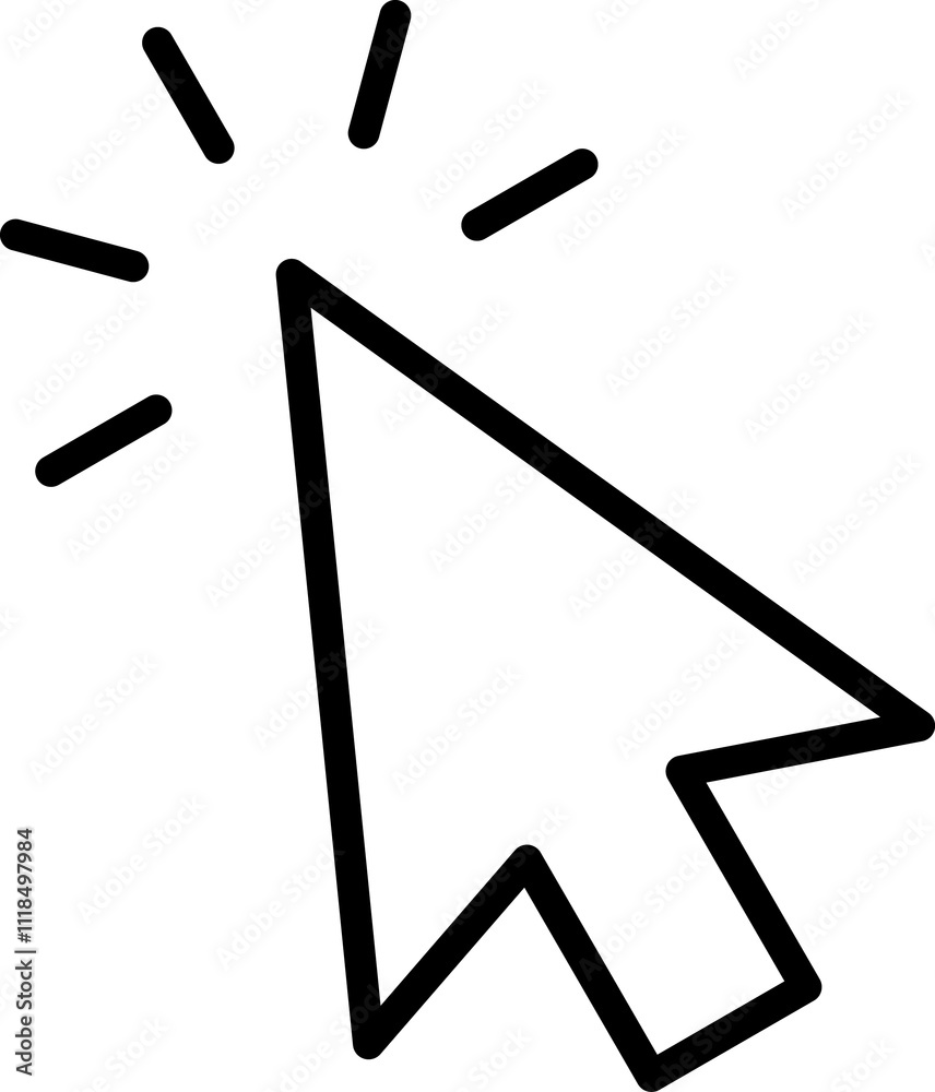 Poster mouse click cursor icon. hand mouse pointer pictogram on transparent background. finger web click po
