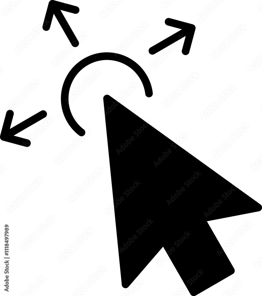 Poster mouse click cursor icon. hand mouse pointer pictogram on transparent background. finger web click po