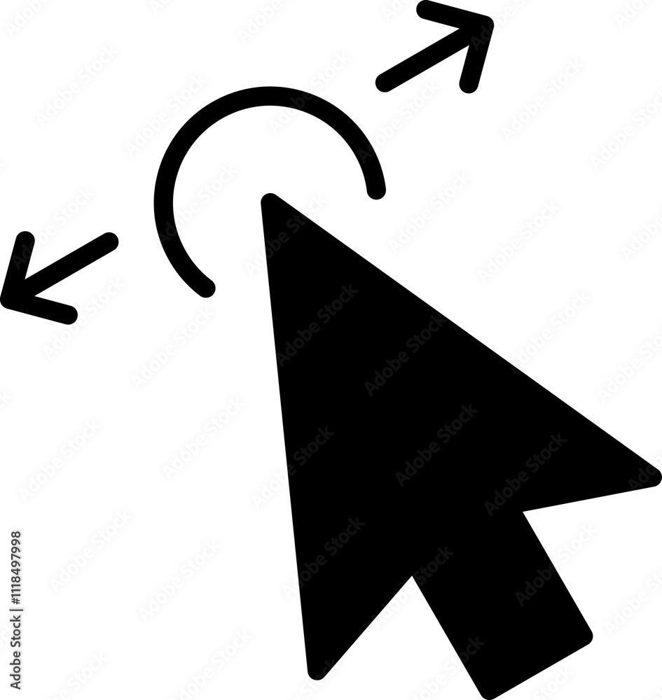 Poster mouse click cursor icon. hand mouse pointer pictogram on transparent background. finger web click po