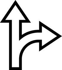 Detour icon. Detour sign. Avoiding an obstacle on the right or left. Detour icon in flat style. Bypass symbol for your web site design, logo, app