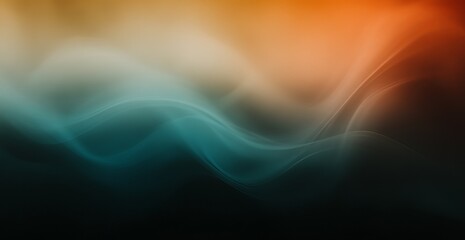 Abstract art in teal, orange, and beige. Swirling colors create a dreamy effect.