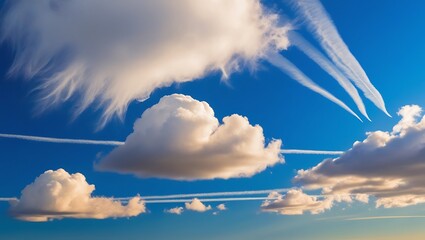 Beautiful sky with cumulus clouds