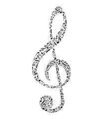 Obraz premium Music notes icon, musical key signs, treble clef 