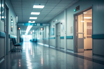 Blur clinic or hospital room, Light blurred background for use. blank hall an office or medical institution hall room. Blur interior background concept.